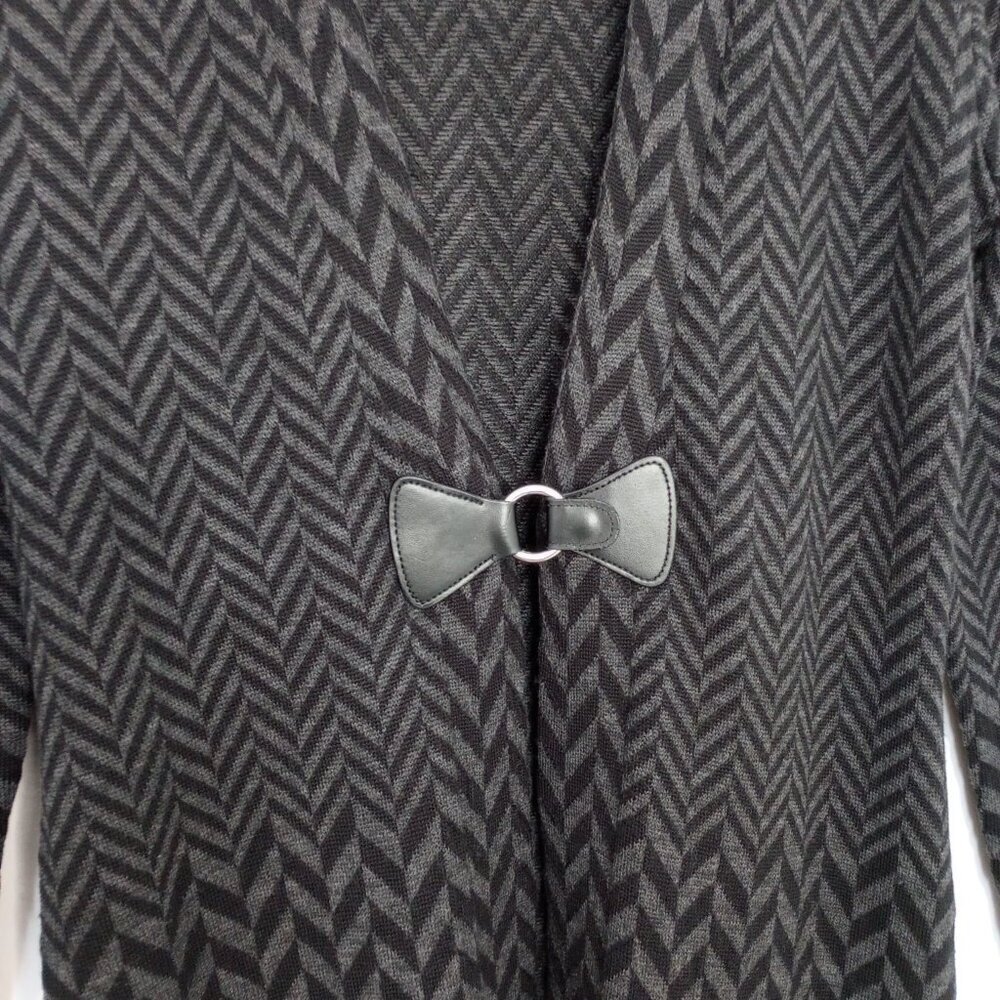 Soft Surroundings Black & Grey West Saxon Herringbone Wool Blend Duster - Picture 3 of 8